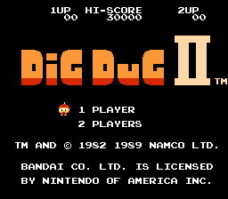 Dig Dug II - Trouble in Paradise Title Screen
